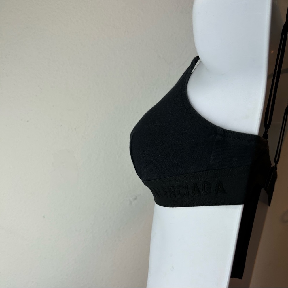 Balenciaga Womans Bra Small Black Logo Bralette T… - image 8